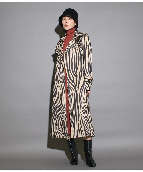 Settimissimo（セッティミッシモ）の「ITALY スエードタッチ アニマルプリント トレンチコート ロング（トレンチコート・レディース・ベージュ/キャメル・FREE）」の22枚目の写真