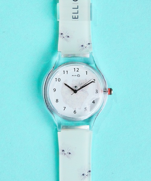 4on Matsuo Miyuki Cat Watch 松尾みゆき 猫イラスト時計 デジタル腕時計 COMMON WARE コモンウェアー のファッション通販