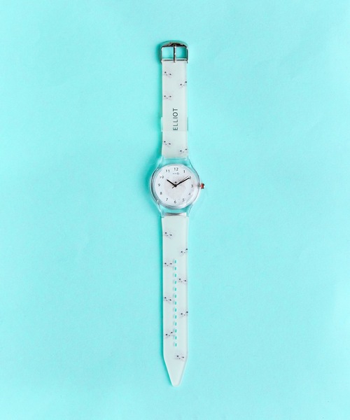 COMMON WARE（コモンウェアー）の「4on:Matsuo Miyuki Cat Watch 松尾みゆき 猫イラスト時計（デジタル腕時計・レディース・アイボリー/クリアイエロー/ベージュ系その他・FREE）」の12枚目の写真