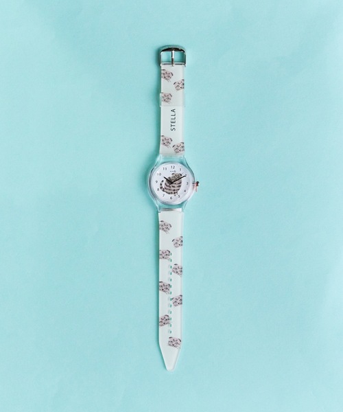 COMMON WARE（コモンウェアー）の「4on:Matsuo Miyuki Cat Watch 松尾みゆき 猫イラスト時計（デジタル腕時計・レディース・アイボリー/クリアイエロー/ベージュ系その他・FREE）」の8枚目の写真