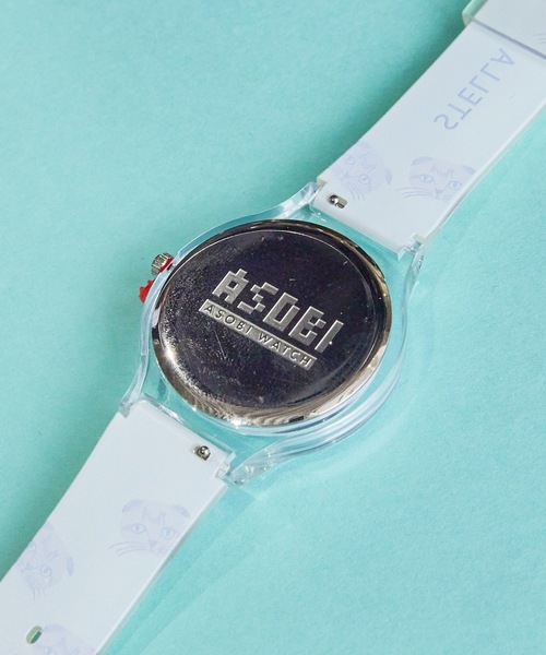 COMMON WARE（コモンウェアー）の「4on:Matsuo Miyuki Cat Watch 松尾みゆき 猫イラスト時計（デジタル腕時計・レディース・アイボリー/クリアイエロー/ベージュ系その他・FREE）」の10枚目の写真