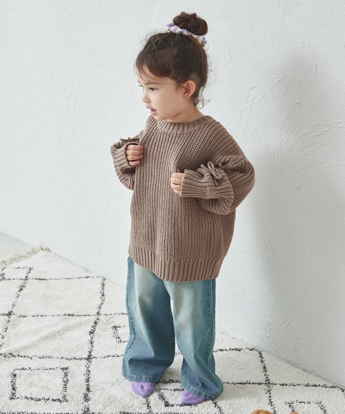 pairmanon（ペアマノン）の「袖リボンモチーフ ニット プルオーバー（ニット/セーター・キッズ・アイボリー/ピンク/ベージュ・M/S/XS/L）」の10枚目の写真