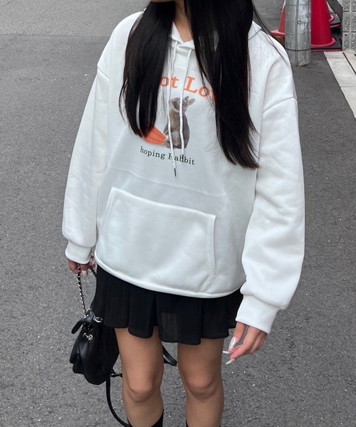 merrylatte(メリーラテ)の「キャロットデザインパーカー(パーカー・レディース・ホワイト・MEDIUM/LARGE)」の5枚目の写真