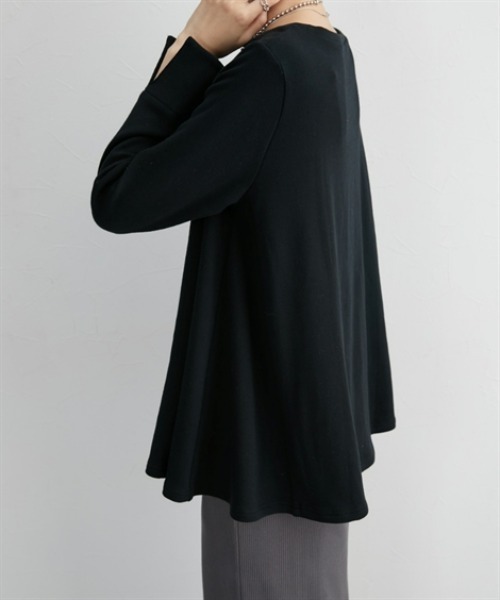 nissen（ニッセン）の「Ａラインフレアトップス（Tシャツ/カットソー・レディース・杢グレー/オフホワイト/ブラック・L/M/S/LL/3L）」の17枚目の写真