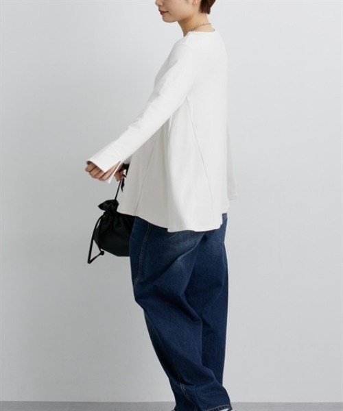 nissen（ニッセン）の「Ａラインフレアトップス（Tシャツ/カットソー・レディース・杢グレー/オフホワイト/ブラック・L/M/S/LL/3L）」の20枚目の写真