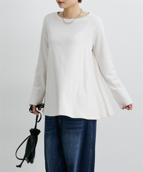 nissen（ニッセン）の「Ａラインフレアトップス（Tシャツ/カットソー・レディース・杢グレー/オフホワイト/ブラック・L/M/S/LL/3L）」の22枚目の写真