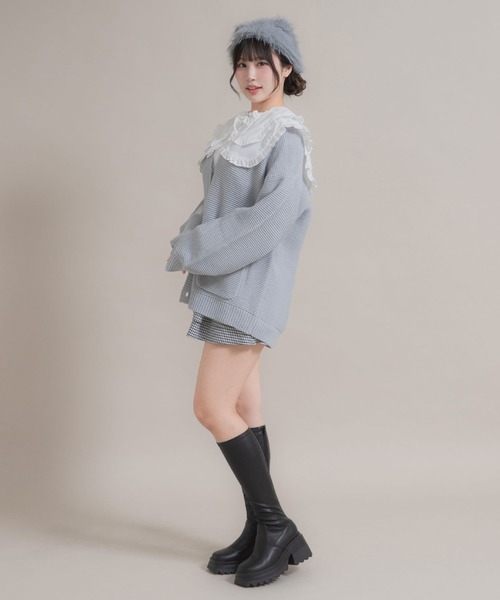 DearMyLoveRose（ディアマイラブローズ）の「厚底ストレッチロングブーツ 【大きいサイズ有】（ブーツ・レディース・ブラック/ブラック系その他/オフホワイト/ブラウン・23.5cm/23cm/24cm/22.5cm/25cm/24.5cm）」の7枚目の写真