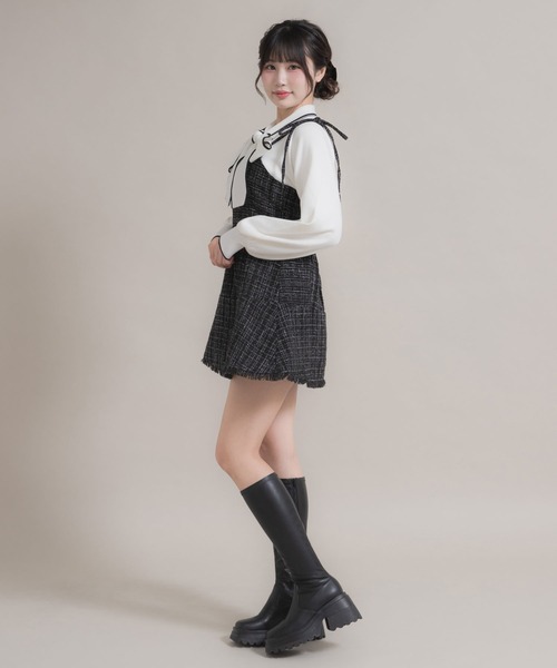 DearMyLoveRose（ディアマイラブローズ）の「厚底ストレッチロングブーツ 【大きいサイズ有】（ブーツ・レディース・ブラック/ブラック系その他/オフホワイト/ブラウン・23.5cm/23cm/24cm/22.5cm/25cm/24.5cm）」の9枚目の写真