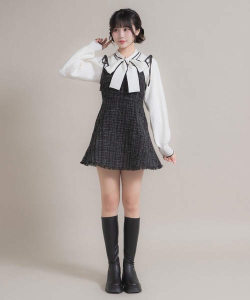 DearMyLoveRose（ディアマイラブローズ）の「厚底ストレッチロングブーツ 【大きいサイズ有】（ブーツ・レディース・ブラック/ブラック系その他/オフホワイト/ブラウン・23.5cm/23cm/24cm/22.5cm/25cm/24.5cm）」の10枚目の写真