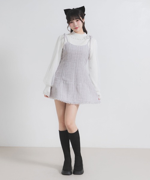 セール】厚底ストレッチロングブーツ 【大きいサイズ有】（ブーツ