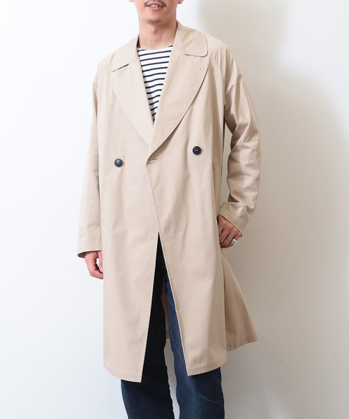 【別注】hevo / BRINDISI コットンギャバジン ダブルブレスト 44 HEVO コート ジャケット 「別注」hevo / BRINDISI コットン