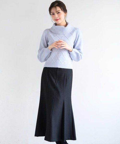 MISCH MASCH(ミッシュマッシュ)の「ラメフラッフィーダイヤ柄オフタートルニット/MM448323(ニット/セーター・レディース・ピンク/ブルー/ベージュ・フリ-)」の8枚目の写真