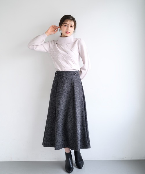 MISCH MASCH(ミッシュマッシュ)の「ラメフラッフィーダイヤ柄オフタートルニット/MM448323(ニット/セーター・レディース・ピンク/ブルー/ベージュ・フリ-)」の12枚目の写真