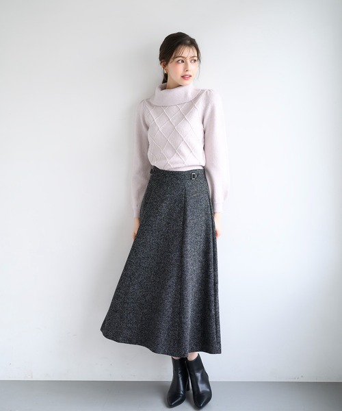 MISCH MASCH(ミッシュマッシュ)の「ラメフラッフィーダイヤ柄オフタートルニット/MM448323(ニット/セーター・レディース・ピンク/ブルー/ベージュ・フリ-)」の15枚目の写真