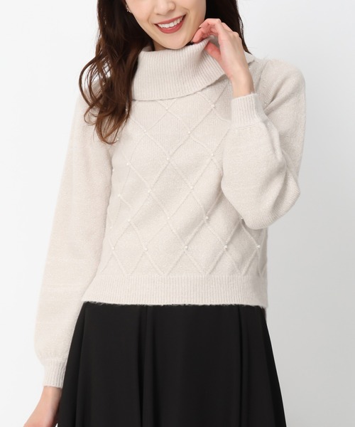 MISCH MASCH(ミッシュマッシュ)の「ラメフラッフィーダイヤ柄オフタートルニット/MM448323(ニット/セーター・レディース・ピンク/ブルー/ベージュ・フリ-)」の20枚目の写真