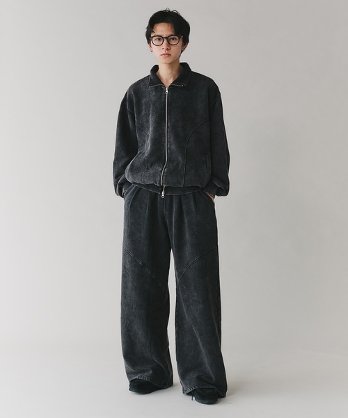 セール】【セットアップ対応】STAND NECK DOUBLE ZIP SWEAT / スタンド