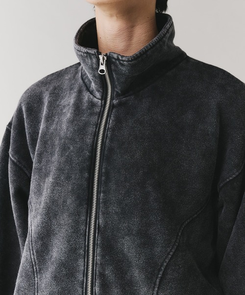 Adoon plain（アドーンプレーン）の「【セットアップ対応】STAND NECK DOUBLE ZIP SWEAT / スタンドネックダブルジップスウェット（スウェット・メンズ・ブラック/杢グレー・MEDIUM/LARGE）」の8枚目の写真