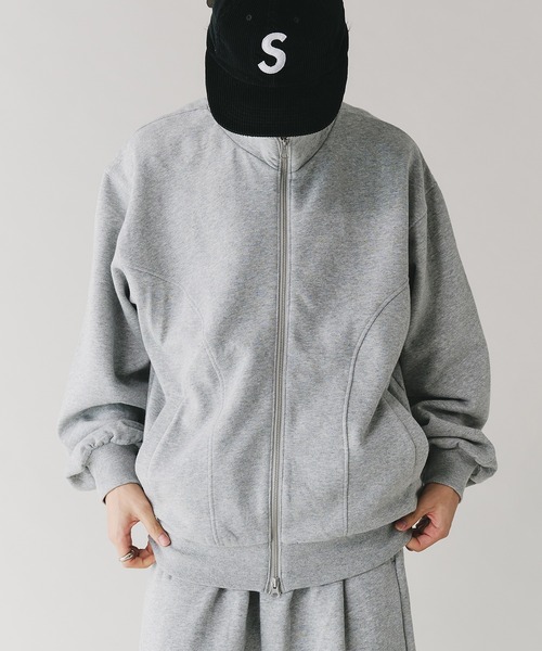 セール】【セットアップ対応】STAND NECK DOUBLE ZIP SWEAT / スタンド