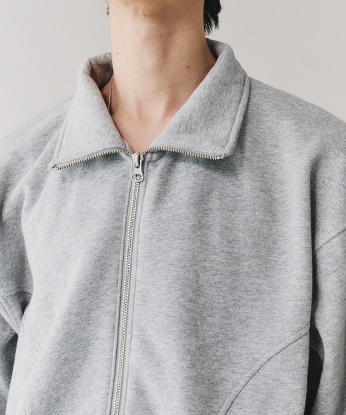 Adoon plain（アドーンプレーン）の「【セットアップ対応】STAND NECK DOUBLE ZIP SWEAT / スタンドネックダブルジップスウェット（スウェット・メンズ・ブラック/杢グレー・MEDIUM/LARGE）」の18枚目の写真