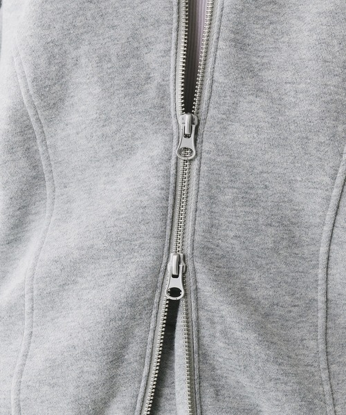 Adoon plain（アドーンプレーン）の「【セットアップ対応】STAND NECK DOUBLE ZIP SWEAT / スタンドネックダブルジップスウェット（スウェット・メンズ・ブラック/杢グレー・MEDIUM/LARGE）」の20枚目の写真