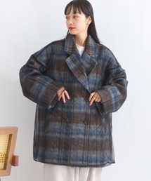 シャギーチェックチュールレイヤードPジャケット