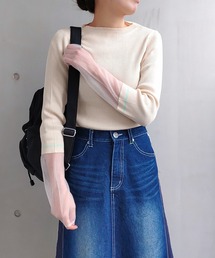 Q | シアースリーブリブニット(ニット/セーター)