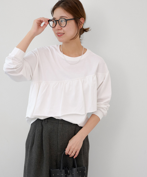 《再入荷！》1枚で着映え。フリルプルオーバーロングスリーブ（Tシャツ/カットソー）｜JOURNAL STANDARD relume（ジャーナルスタンダード レリューム）