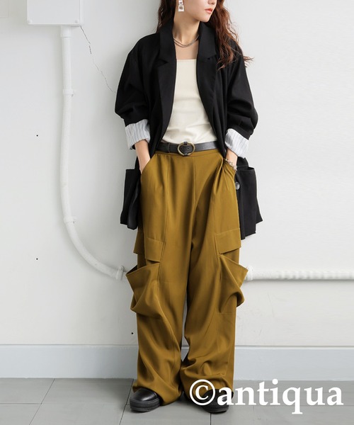 antiqua(アンティカ)の「アシンメトリーダブルジャケット(テーラードジャケット・レディース・ブラック/グレー・ONESIZE)」の17枚目の写真