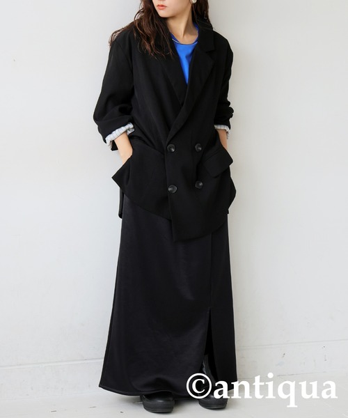 antiqua(アンティカ)の「アシンメトリーダブルジャケット(テーラードジャケット・レディース・ブラック/グレー・ONESIZE)」の19枚目の写真
