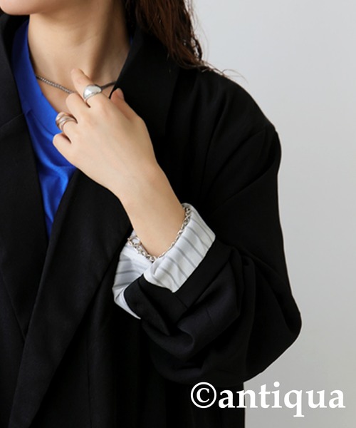 antiqua(アンティカ)の「アシンメトリーダブルジャケット(テーラードジャケット・レディース・ブラック/グレー・ONESIZE)」の20枚目の写真