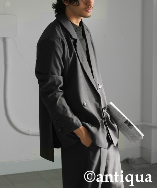 アシンメトリーダブルジャケット（テーラードジャケット）｜antiqua