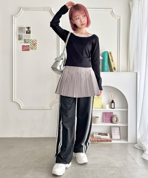 SOLLON.(ソルロン)の「レース付き長袖インナートップス(Tシャツ/カットソー・レディース・ホワイト/ブラック/アイボリー・FREE)」の20枚目の写真