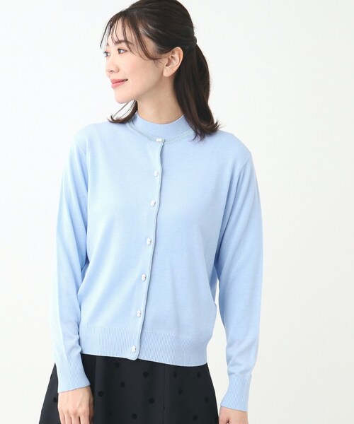 Reflect(リフレクト)の「【夏SALE/手洗い可】カーディガン+ニットツインセット(アンサンブル・レディース・ピンク/ライトグリーン/ライトグレー/サックスブルー/ネイビー/オレンジ系・09/11/15 )」の4枚目の写真