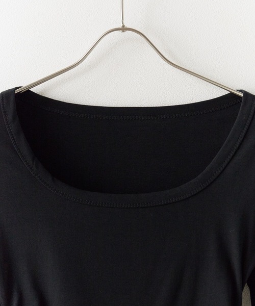 Chick（チック）の「Round Neck Side Gathered Cut and Sewn / ラウンドネック サイドギャザーカットソー（Tシャツ/カットソー・レディース・ホワイト/ブラック/ベージュ・FREE）」の20枚目の写真