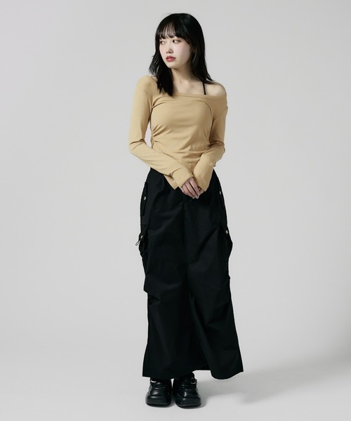 Chick（チック）の「Round Neck Side Gathered Cut and Sewn / ラウンドネック サイドギャザーカットソー（Tシャツ/カットソー・レディース・ホワイト/ブラック/ベージュ・FREE）」の17枚目の写真