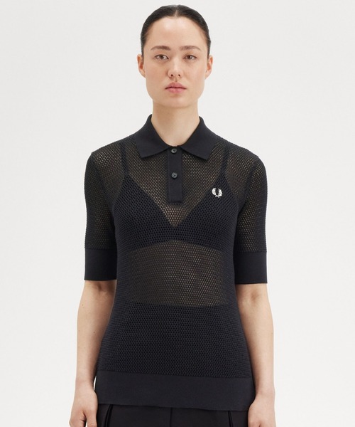 フレッドペリー メッシュポロ Open-Knit Polo Shirt セール】Open-Knit Polo Shirt/オープンニットポロシャツ