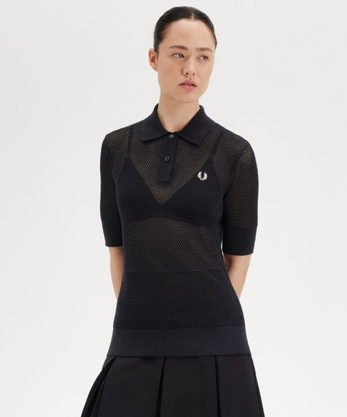 FRED PERRYフレッドペリー／Knitted Poloニットポロ Cotton Knitted Polo Shirt／コットンニットポロシャツ