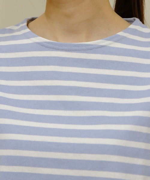 ORCIVAL(オーシバル)の「ORCIVAL/オーシバル クルーネックショートスリーブプルオーバー ボーダー CREWNECK SHORT SLEEVE BORDER B258(Tシャツ/カットソー・レディース・ブルー/レッド/ピンク/スカイブルー/グリーン・1)」の12枚目の写真