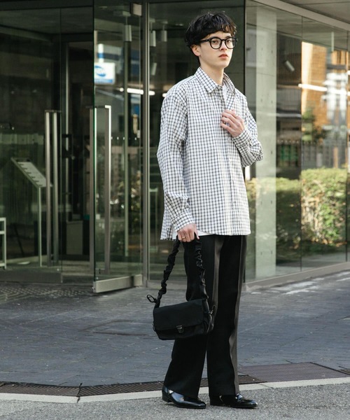 SENSE OF PLACE by URBAN RESEARCH（センスオブプレイスバイアーバンリサーチ）の「『ユニセックス』グラフチェックルーズシャツ（シャツ/ブラウス・メンズ・ベージュ/ホワイト/アイボリー・MEDIUM/LARGE）」の10枚目の写真