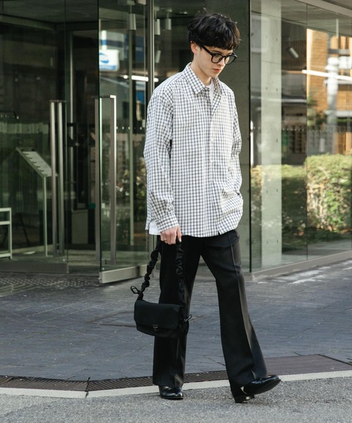 SENSE OF PLACE by URBAN RESEARCH（センスオブプレイスバイアーバンリサーチ）の「『ユニセックス』グラフチェックルーズシャツ（シャツ/ブラウス・メンズ・ベージュ/ホワイト/アイボリー・MEDIUM/LARGE）」の12枚目の写真