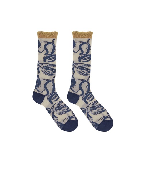 JNBY(ジェーエヌビーワイ)の「Tulip-jacquard Glitter Socks / チューリップソックス(ソックス/靴下・レディース・ベージュ・ONE SIZE)」の2枚目の写真