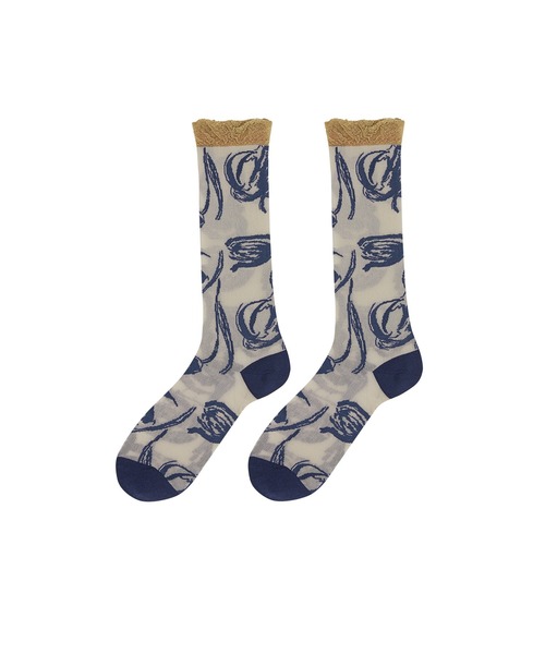 JNBY(ジェーエヌビーワイ)の「Tulip-jacquard Glitter Socks / チューリップソックス(ソックス/靴下・レディース・ベージュ・ONE SIZE)」の7枚目の写真