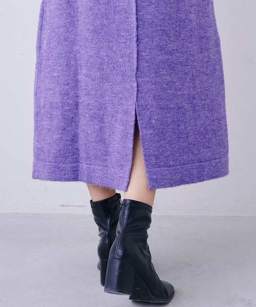 IEDIT（イディット）の「ＩＥＤＩＴ　ジュエルカラーでパッと華やぐハイネックニットワンピース（ワンピース・レディース・レッド/パープル/エメラルド・M/L/3L/LL/S）」の12枚目の写真