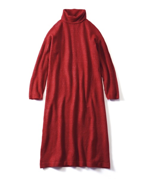 IEDIT（イディット）の「ＩＥＤＩＴ　ジュエルカラーでパッと華やぐハイネックニットワンピース（ワンピース・レディース・レッド/パープル/エメラルド・M/L/3L/LL/S）」の15枚目の写真