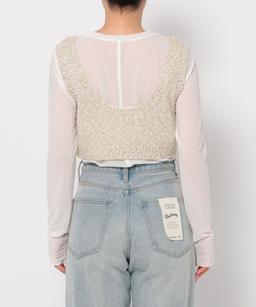 LOWRYS FARM（ローリーズファーム）の「スパンコールビスチェ 284585（ニット/セーター・レディース・ブラック/ベージュ/グレー・FREE）」の10枚目の写真