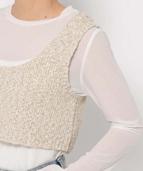 LOWRYS FARM（ローリーズファーム）の「スパンコールビスチェ 284585（ニット/セーター・レディース・ブラック/ベージュ/グレー・FREE）」の12枚目の写真