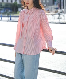 somari imagination | 『ギャザーモチーフストライプシャツ』(シャツ/ブラウス)
