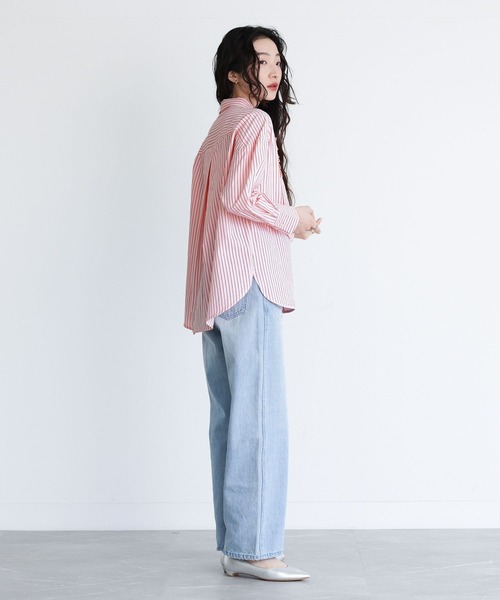 somari imagination（ソマリ イマジネーション）の「『ギャザーモチーフストライプシャツ』（シャツ/ブラウス・レディース・ブルー/ピンク・2/1）」の9枚目の写真