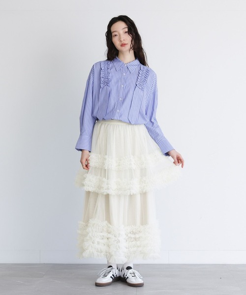 somari imagination（ソマリ イマジネーション）の「『ギャザーモチーフストライプシャツ』（シャツ/ブラウス・レディース・ブルー/ピンク・2/1）」の16枚目の写真