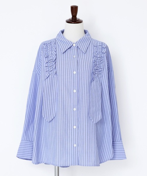 somari imagination（ソマリ イマジネーション）の「『ギャザーモチーフストライプシャツ』（シャツ/ブラウス・レディース・ブルー/ピンク・2/1）」の17枚目の写真